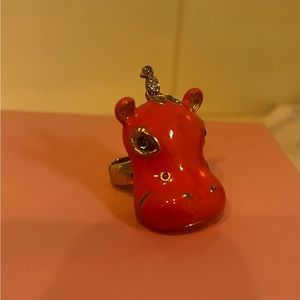 Betsey Johnson - Vintage Hippo Ring w Bird